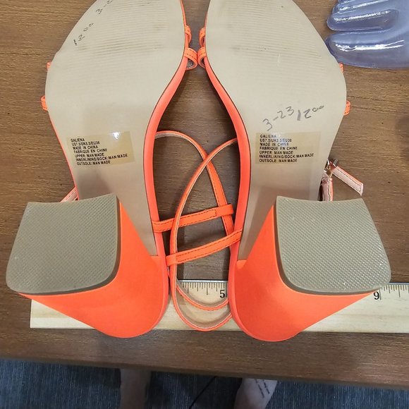 Neon Orange Ankle Strap heels size 7.5 - Picture 11 of 12